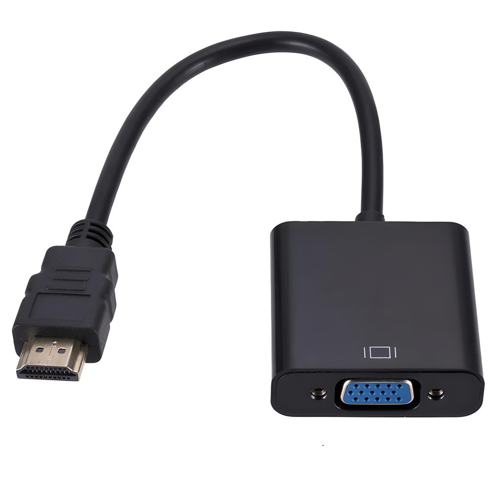 HDMI auf VGA Adapter Konverter Verteiler Aktiv HDTV HDMI Stecker > VGA Buchse 1080p Full HD Video Audio Videokabel Laptop PC Macbook Schwarz Retoo