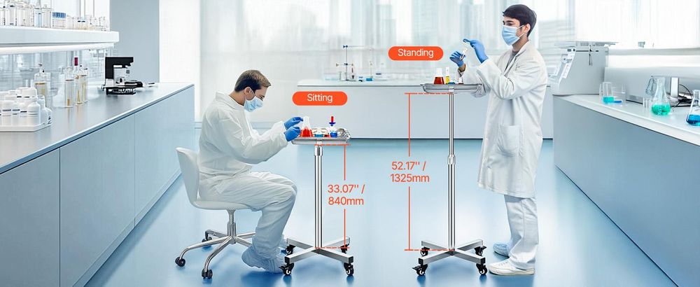 VEVOR 4-stufige Laborwagen, Labor-Nutzwagen mit 3 Schubladen & 1 oberem Tablett, mobiler medizinischer Wagen aus ABS-Material, Labor-Rollwagen mit 4 leisen Rädern für Labor, Klinik, Krankenhaus, Salon, Weiß, 1 Schicht-4 Stille Räder, Silber-a
