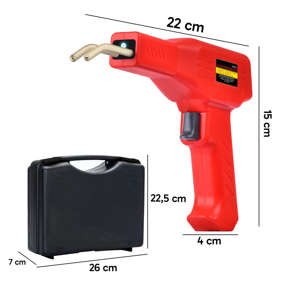 Kunststoff Schweißgerät Auto Schweißen Plastik Reparatur Set | 50W | mit LED Licht | mit 1200 Klammern | Lötkolben für Kunststoffe Heißhefter Retoo