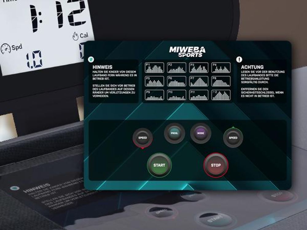 Miweba Sports Profi Laufband HT500 | Elektrisch - Klappbar - Tablethalterung - Training Zuhause - LCD-Display - Extra breite Lauffläche (Schwarz)