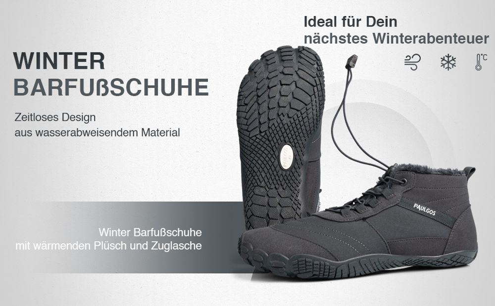 PAULGOS Winterbarfußschuhe, uni, Größe 37-47 in 3 Farben