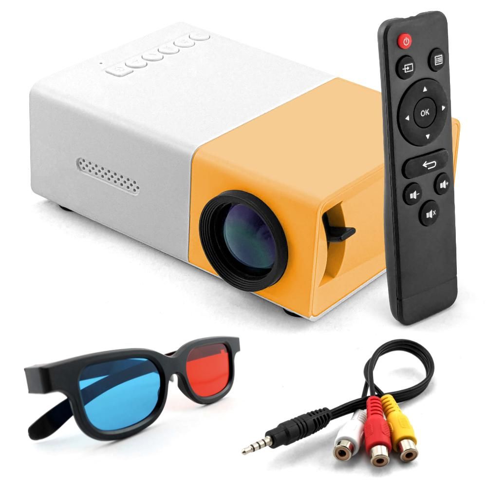 Mini Projektor Multimedialny LED HD USB Micro SD Głośnik Pilot Okulary 3D
