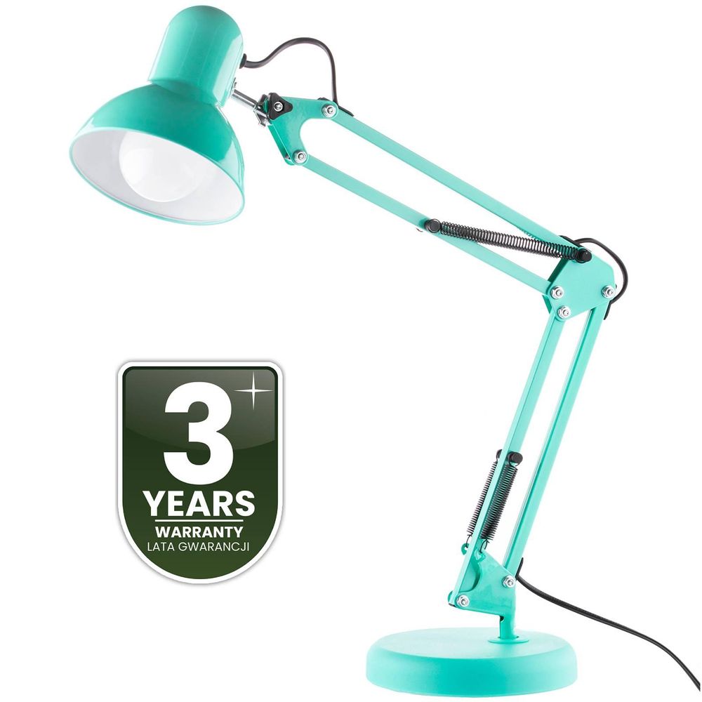 LUMILED Schreibtischlampe klassisch Leselampe Grün Tischleuchte Tischlampe Verstellbarer Arm mit E27 Retro aus Metall Schreibtischleuchte