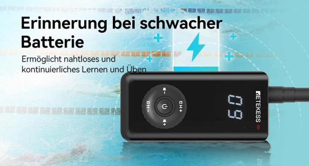 Retekess TT120 Schwimmtrainings-kommunikationssystem, IP68 Wasserdichte, Knochenleitung, 120 m, mit USB-Ladegerät, Sportkopfhörer für Schwimmschule
