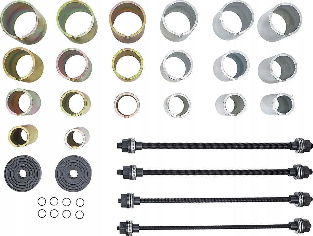 LUXTOM | Silentlager Abzieher Satz, 34-82mm, 26tlg, Demontage Druckhülsen Satz, Achslager Werkzeug, Radlager Gummibuchsen Abzieher Set