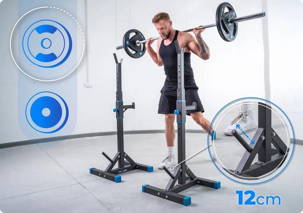 THUNDER PRESA supports pour barre réglables avec sécurité jusqu’à 200 kg