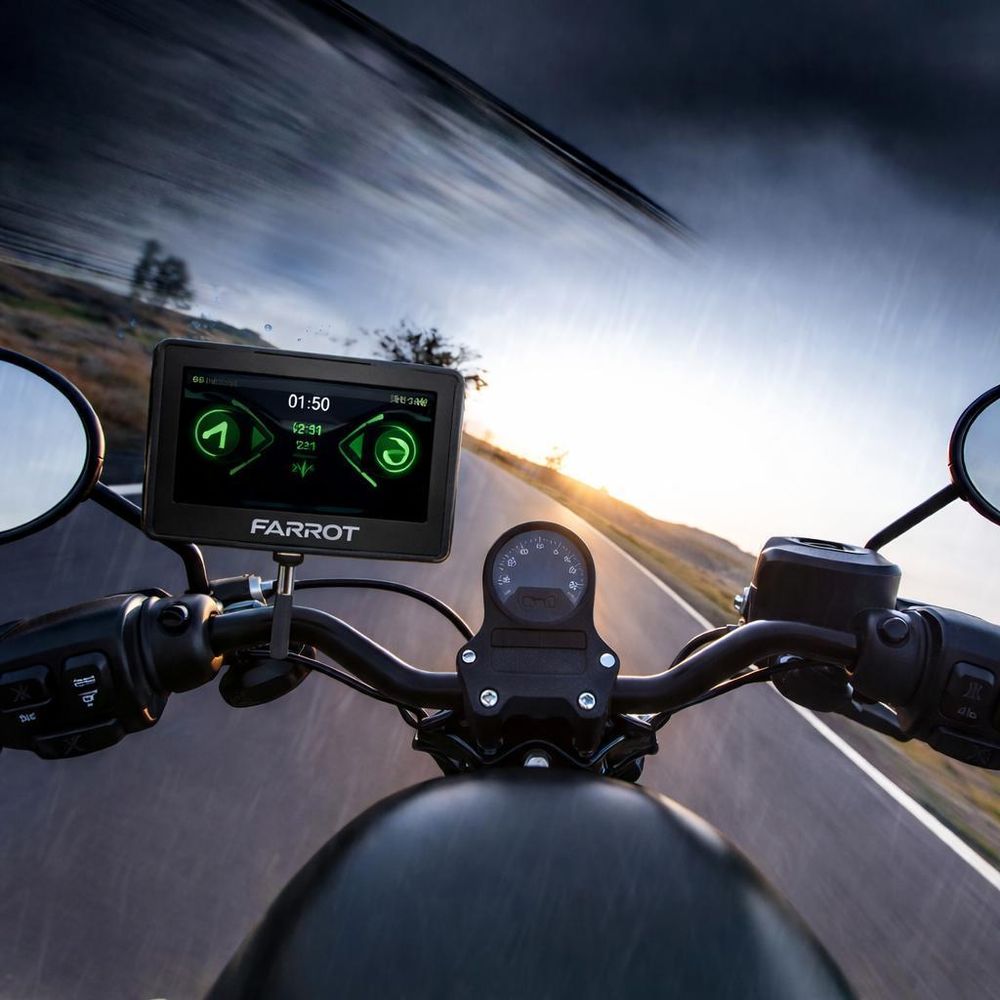 Alt: bezpečná jazda motorka displej navigácia bez telefónu