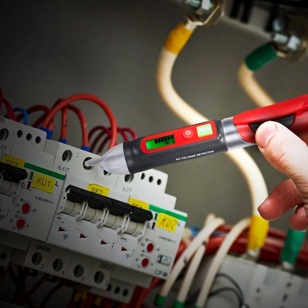 Berührungsloser Spannungsprüfer, Multimeter, LED-Anzeige, AC DC Spannungsmesser, Automatiktaschenlampe, Dectetor, Sensor 12-1000V Retoo