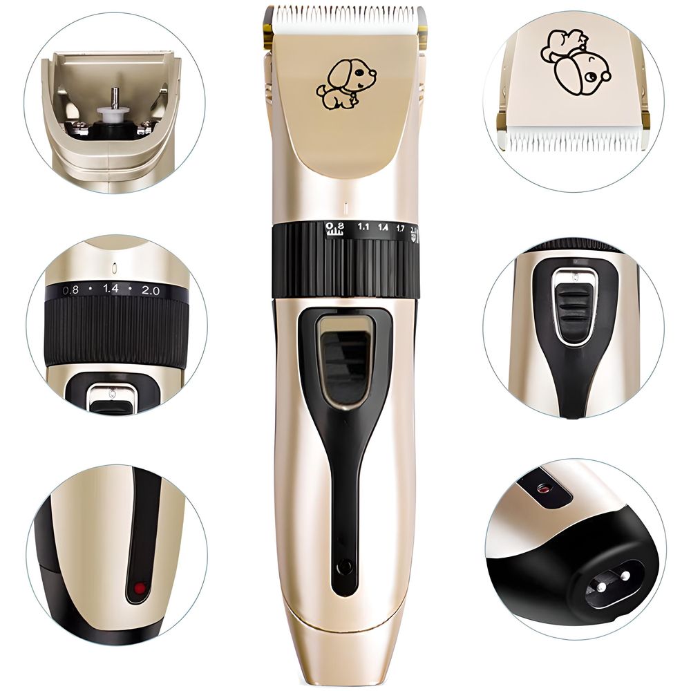 Profi Tierhaarschneider Set | 5 Längenstufe | Kabellose & Leise Hundeschermaschine mit LED-Anzeige, für Hunde & Katzen, Pfoten, Körper, Gesicht, Retoo