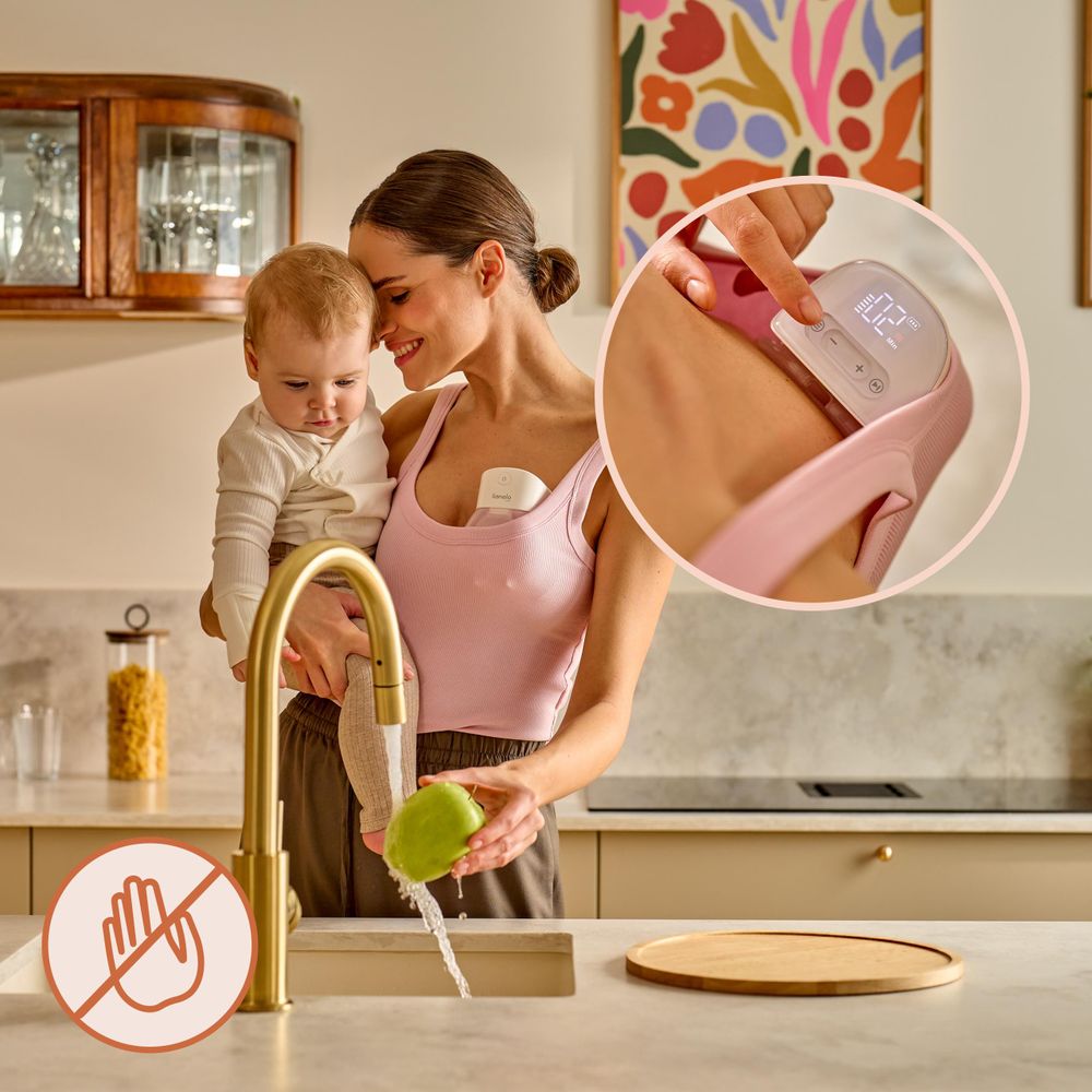 Lionelo Elektrische Milchpumpe Fidi Free Lumi Hands-free, 180 Min, 9 Modi, Beleuchtung, Speicher, Sterilisierbar, Display, Timer, 180ml Behälter
