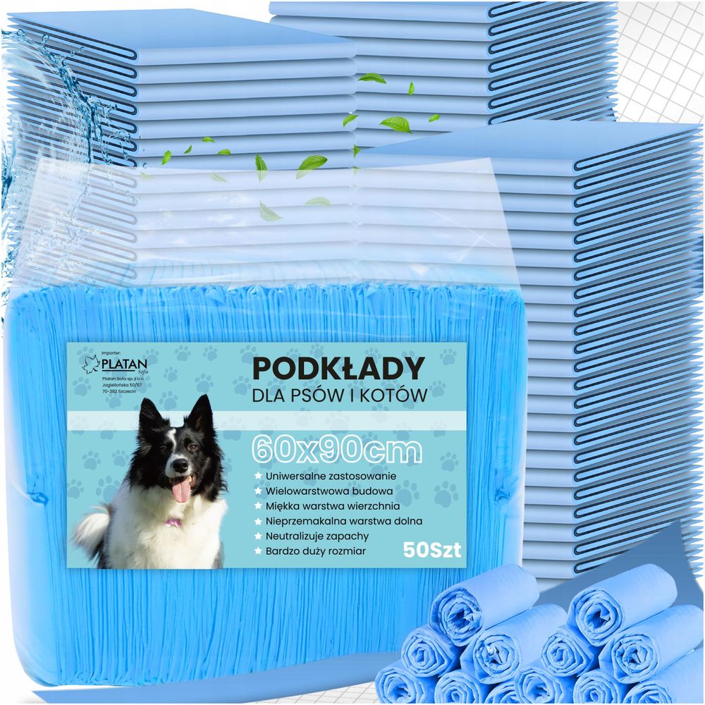Saugfähige Hygienematten 60 x 90 cm für Hunde & Katzen, 50 Stück