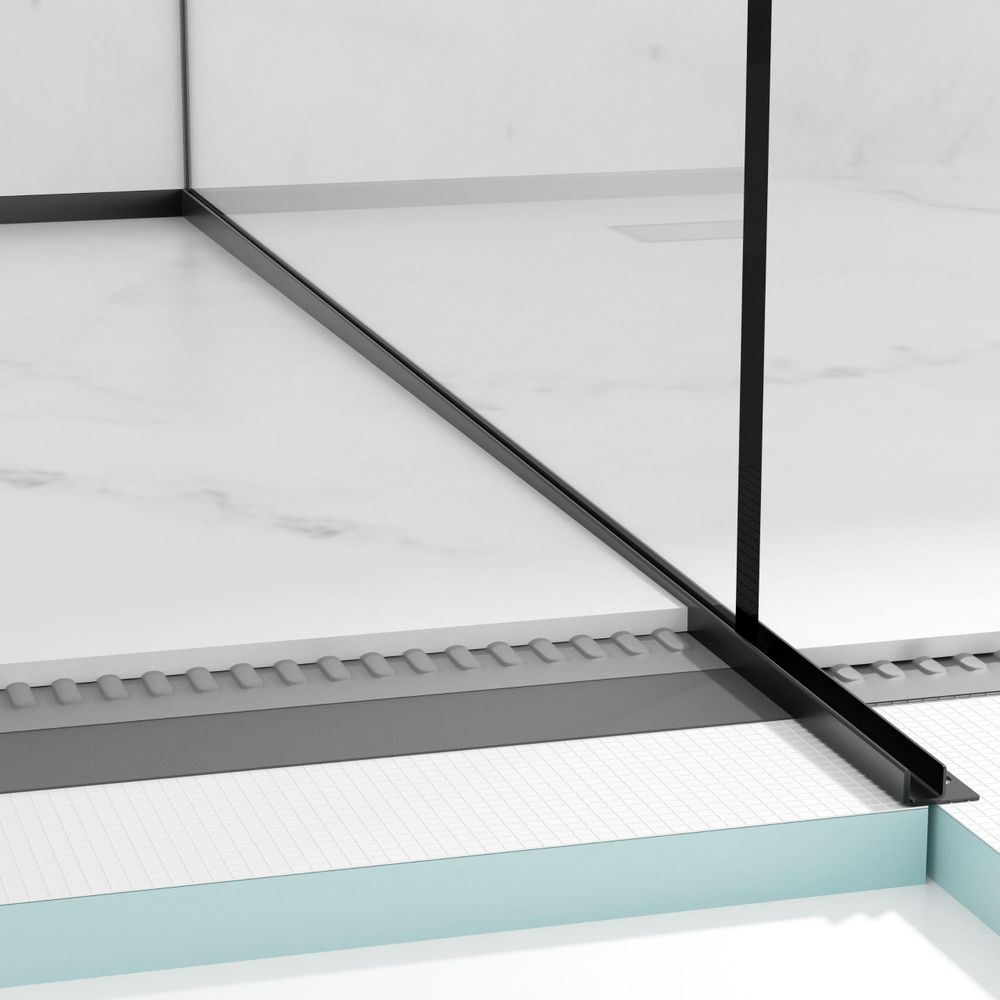 Montage Gefälleprofil für Glas - Duschprofil im Querschnitt für bodengleiche Dusche