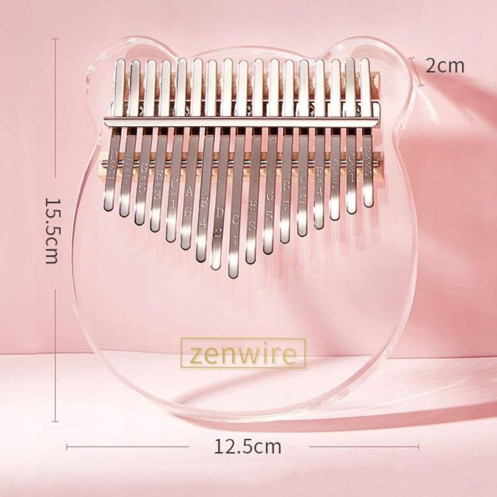 Kalimba - Afrikanisches Instrument - 17 Tasten - Acryl - Zanza Mbira - Daumenklavier