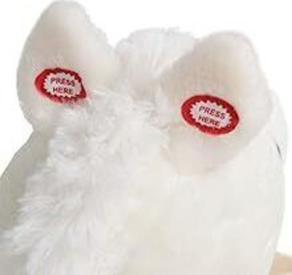 WOLTU Schaukelpferd mit Tiergeräuschen&Haltegriffen, PP-Baumwolle, Weiß+Rosa