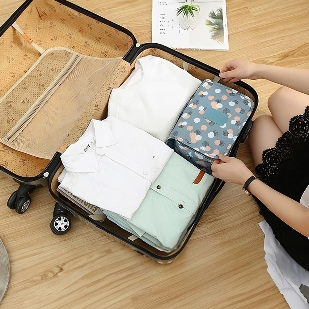 Kulturbeutel Kulturtasche Reise Kosmetiktasche Make-up-Organizer mit Henkel hängend Waschbeutel Waschtasche für Damen und Herren 24x9,5x19cm Retoo