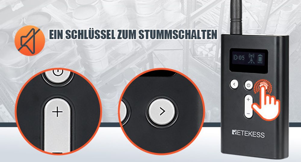Retekess T130S Tour Guide System, Audio Guide mit 49 Kanälen, 100 m Sprachdolmetschsystem für Tourismus, Fabrik, Konferenz, Kirche, Hochschule