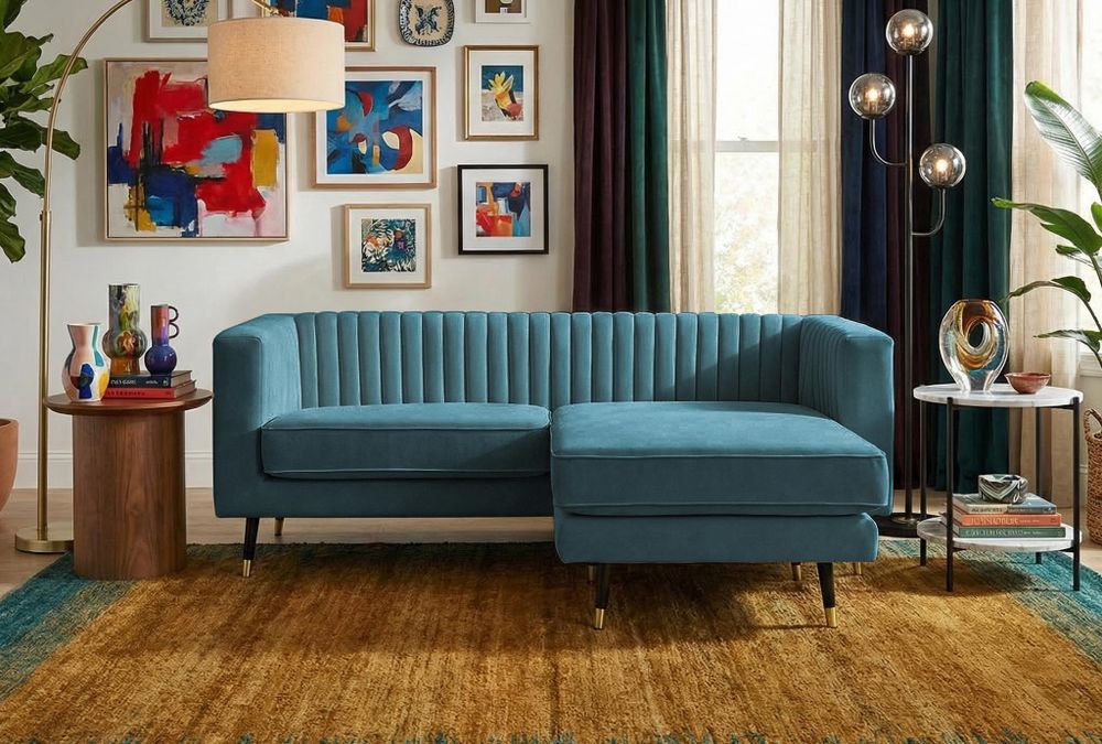 Universelles Ecksofa Slender - schwarz - Velluto 20