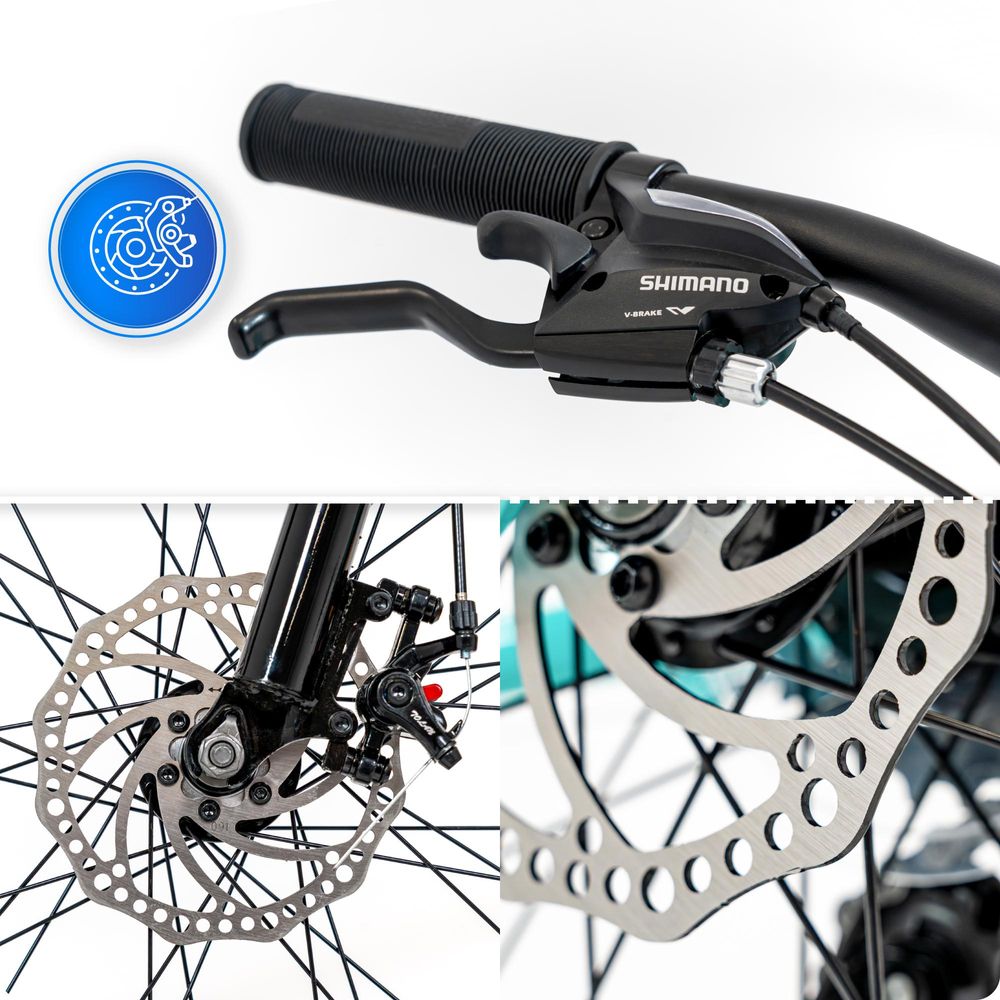 VOLTOURI Mountainbike 26 Zoll – 21 Gänge Shimano – Türkis – Scheibenbremsen