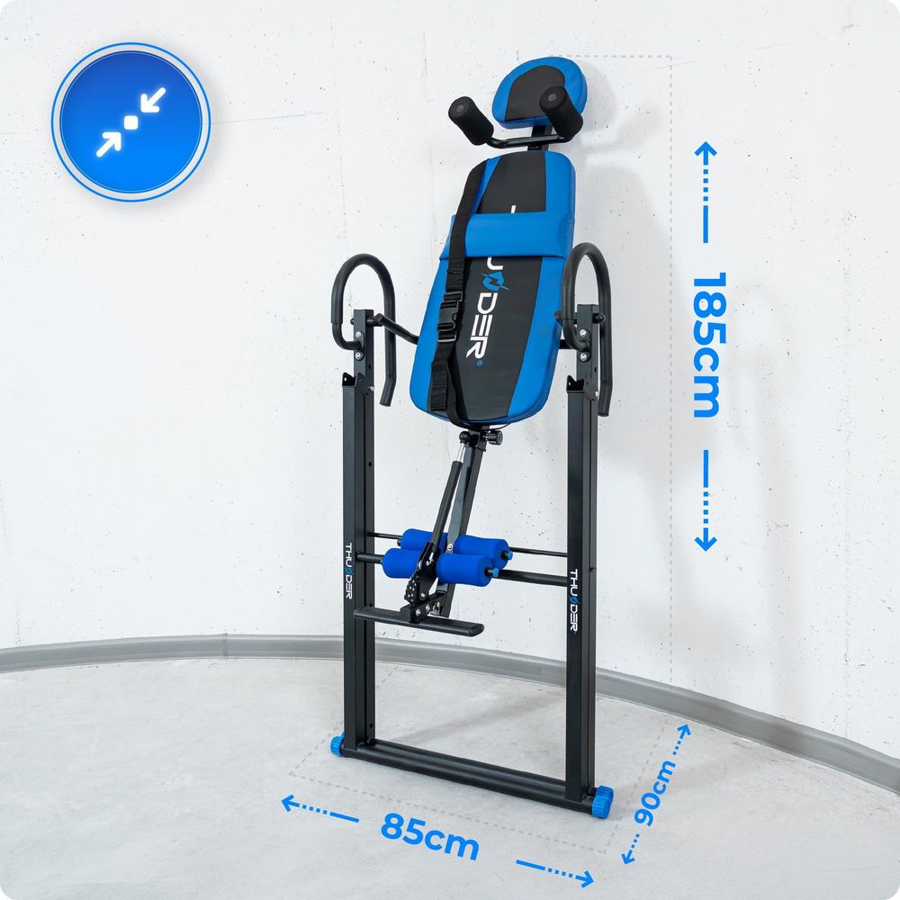 THUNDER® BAGGY Banc d’Inversion jusqu’à 150 kg Banc Gravitationnel Pliable Banc de Rééducation pour le Dos et la Colonne Vertébrale