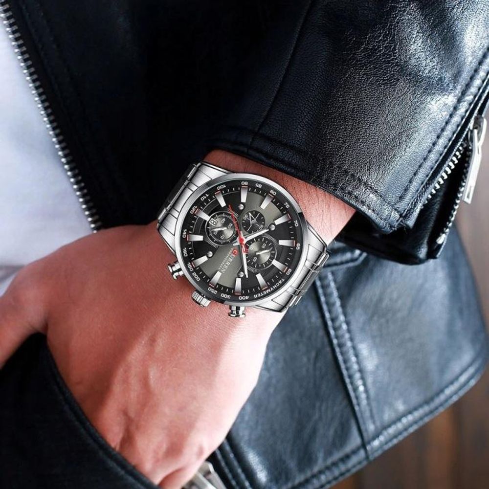 CURREN Herren-Armbanduhr klassisch elegant Chronograph mit Datumsanzeige