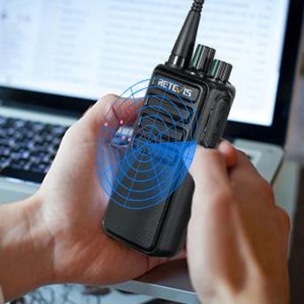 Retevis RB629 Funkgeräte mit Headset, PMR446 walkie talkie mit Drahtloser Klonfunktion, Notfallalarm, VOX, 1100mAh, für Schulen Sicherheit Camping