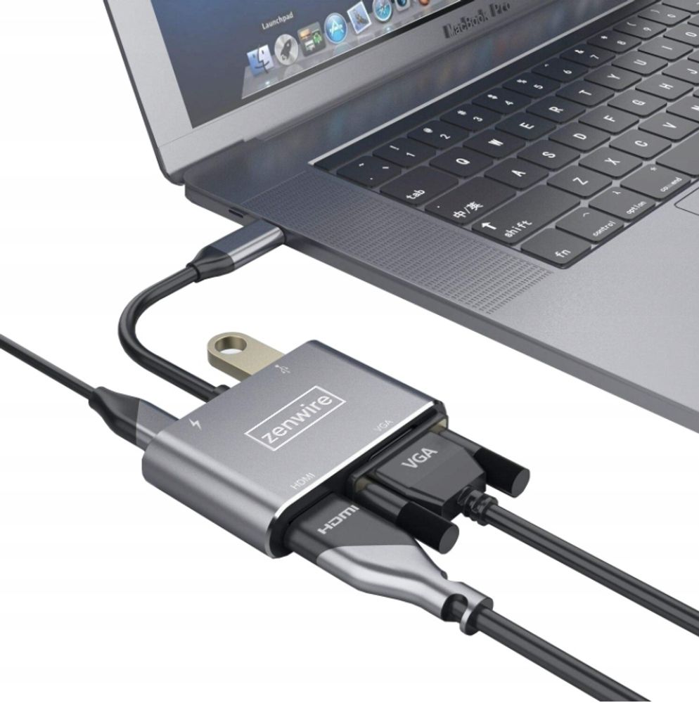 Adapter - 4-in-1 USB-C Hub - HDMI 4K - VGA Full HD - USB 3.0 - PD 87W - Multiport Adapter