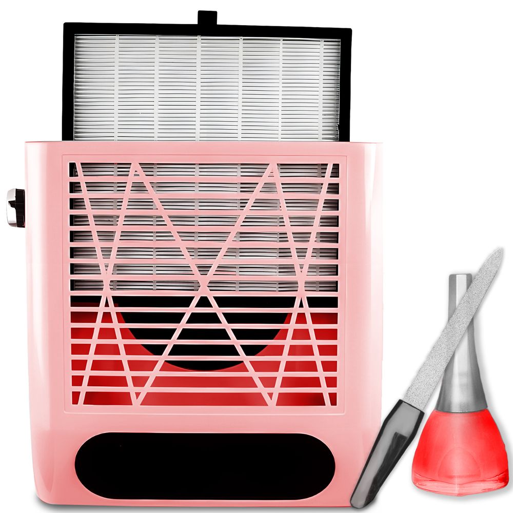 Nagelstaubsauger Nagel Staubsauger 80W mit Filter Tischabsaugung Professionelle Maniküre-Sets Nagelstaubabsaugung Nagelpflege Maniküre Rosa Retoo