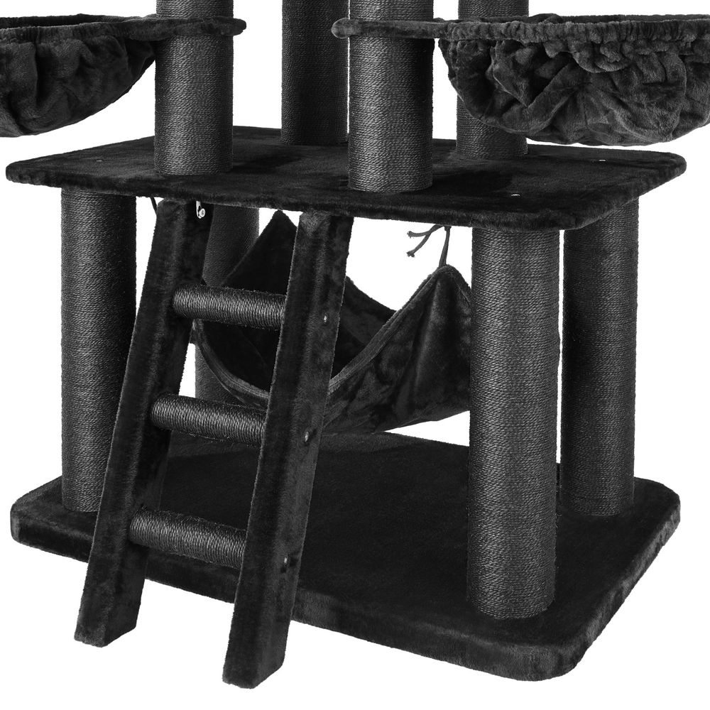 tectake® Kratzbaum Gismo 195 cm inklusive Treppe, 4 Spielbällen und Kippschutz