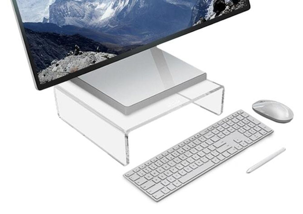 DESQ 1539 Stojan na monitor - průhledný akrylát - max. 15 kg - 22 x 20 x 7 cm