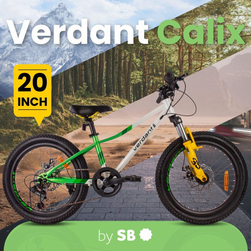 Bicicleta infantil SUN BABY Verdant Calix de 20 pulgadas vista lateral completa.
