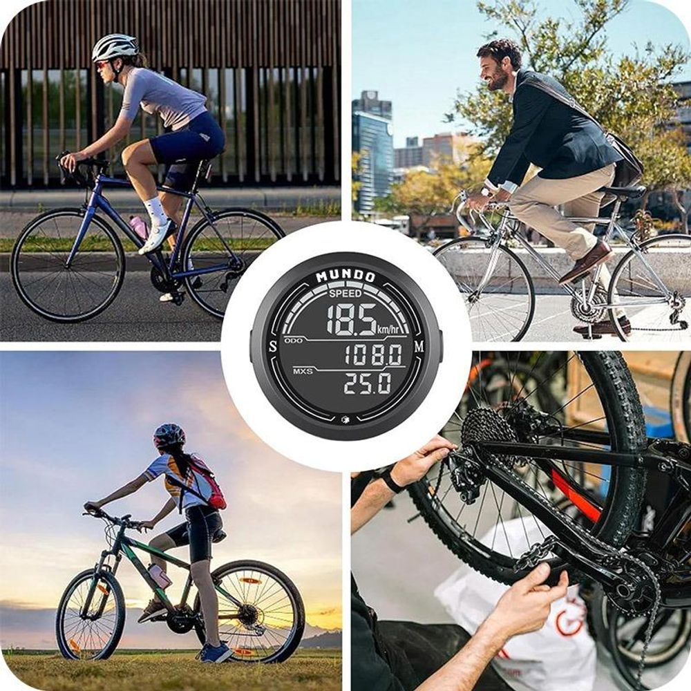 MUNDO® Licznik Rowerowy Bezprzewodowy - Do Roweru Miernik Prędkości Wodoodporny LCD