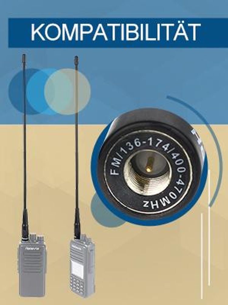 Retevis RHD771 Funkgerät Antenne SMA-M Dual Band UHF/VHF Kompatibel mit Walkie Talkie Retevis RT1 RT3S RT81 RT85 Baofeng UV-3R TYT MD-380(1 STK.)