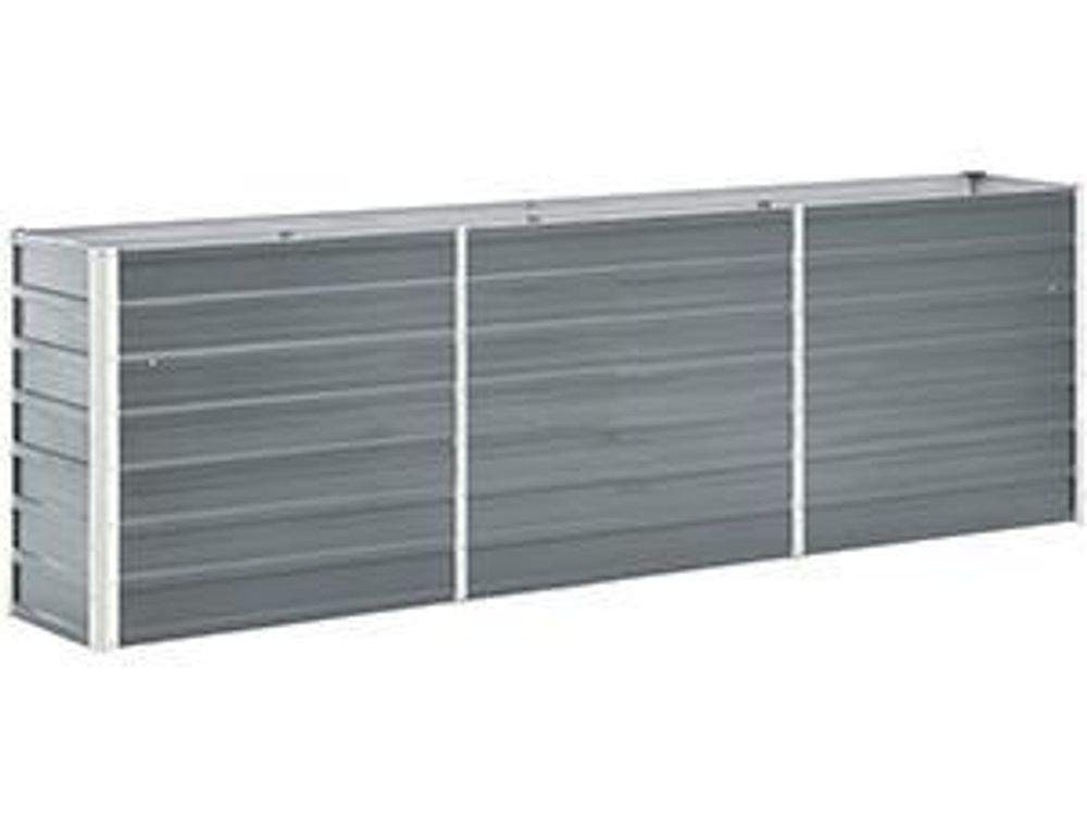 vidaXL Hochbeet Verzinkter Stahl 240x40x77 cm Grau