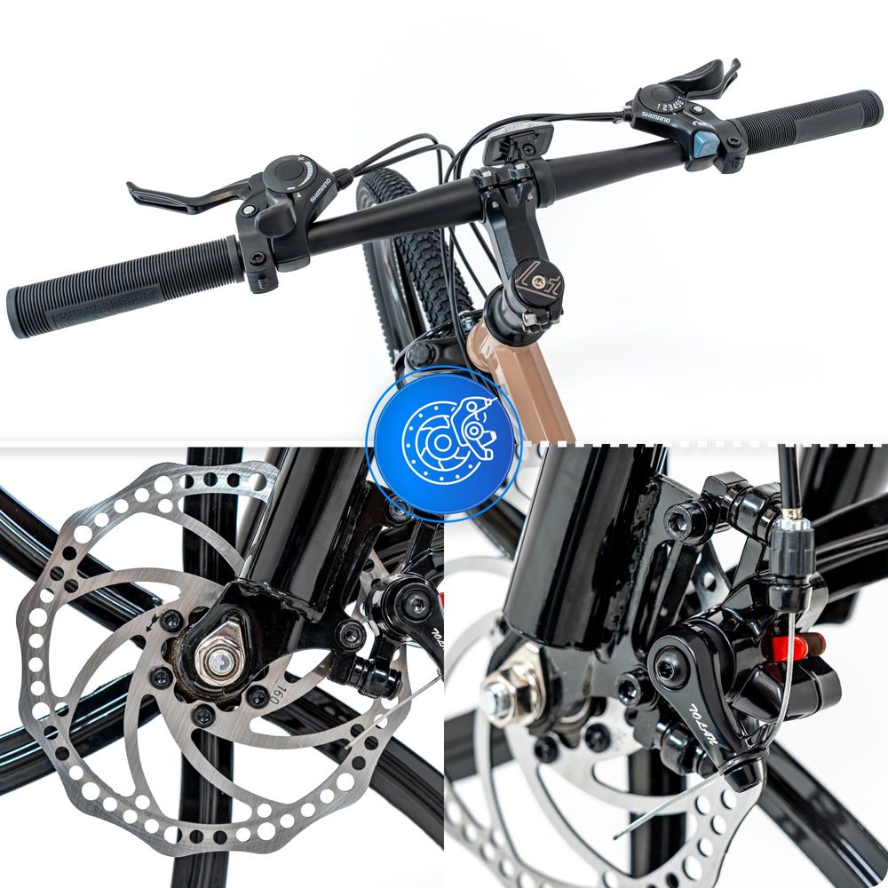 Voltouri mountain bike pieghevole 26" – 21 velocità Shimano, doppia sospensione, freni a disco