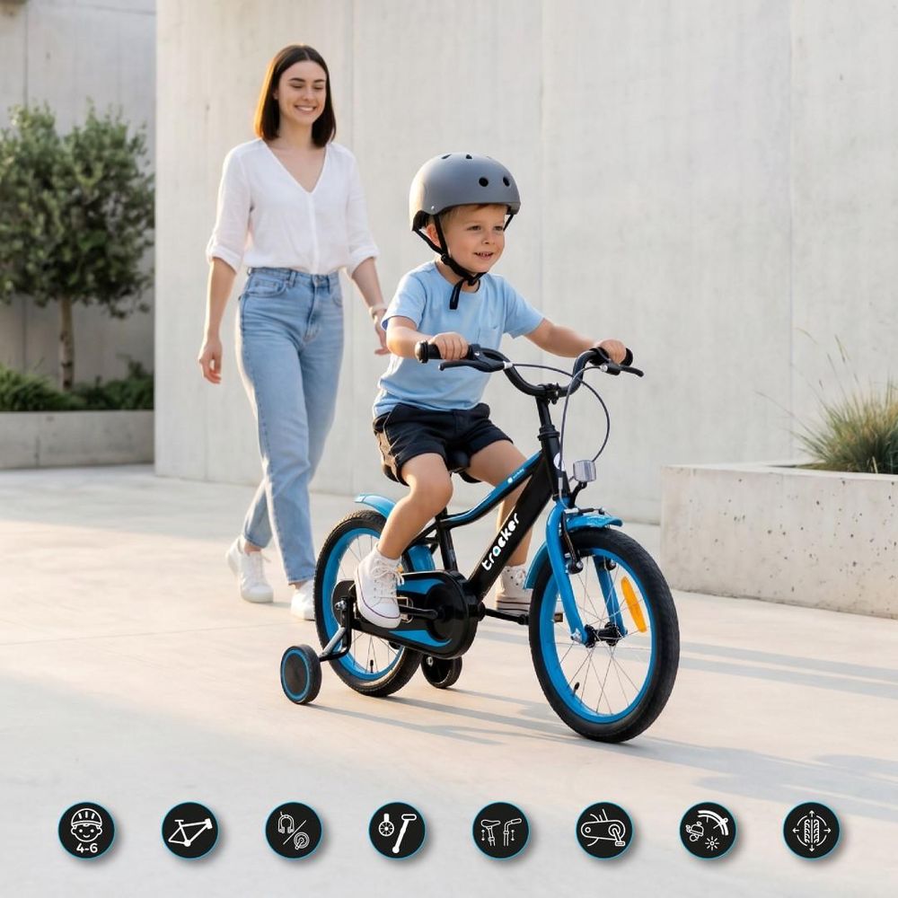 Sun Baby Tracker Bike Kinderfahrrad Jungen Fahrrad Stützräder Schubstange 14 Zoll neon orange