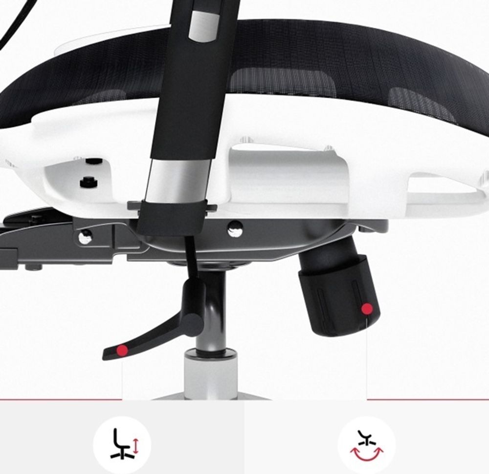 Diablo V-Basic Bürostuhl Chefsessel Netzstoff verstellbare Armlehnen höhenverstellbar ergonomisch Farbwahl Farbe: Weiß/schwarz