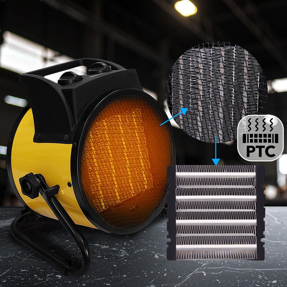 EBERG ETH 30 Elektroheizer PTC 3000 W Keramikheizer mit Thermostat Lüfter