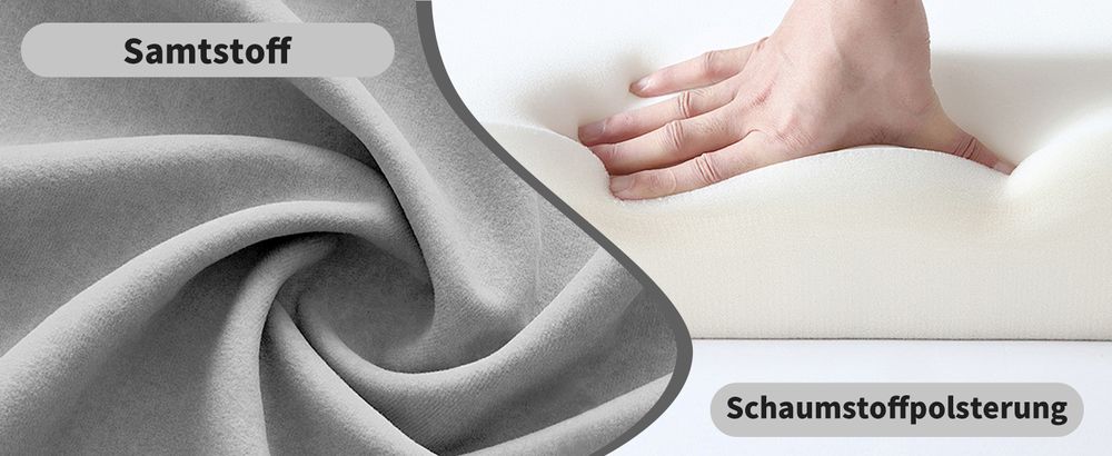 okwish Schlafsofa Polsterbett 140x200 Daybett mit LED-Licht und USB-Ladeanschluss, mit Rückenlehne und Kopfteil,Samtstoff,Hellgrau-Ohne Matratze