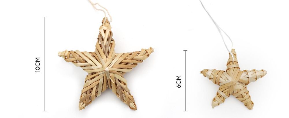 Salcar 25 cm Christbaumspitze Stern Stroh Strohsterne für Weihnachtsbaum, Handgemachter natürlicher Weihnachtsbaumschmuck für Christbäume, 1-tlg