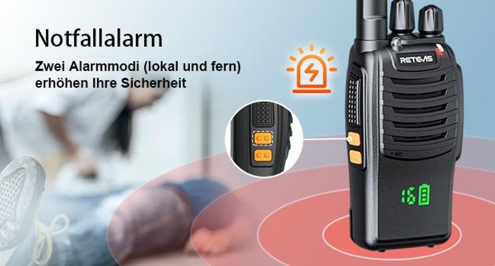 Retevis H777H Funkgerät, Walkie Talkie Erwachsene mit EIN-klick-Pairing, Verstecktes Display mit LED, USB-C, Notfallalarm, VOX, Walkie Talkie 3er Set