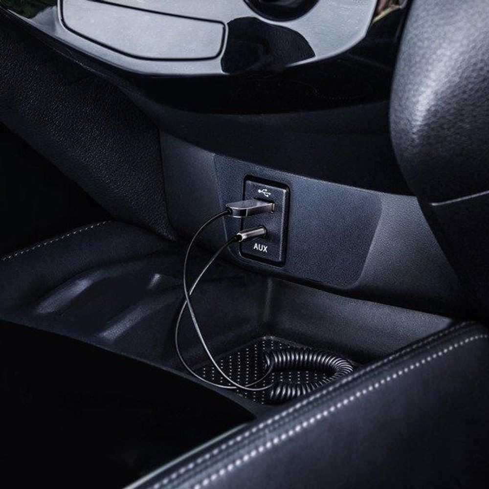 BA01 Kábel Bluetooth 5.0 audio prijímača, AUX jack audio adaptér, čierny