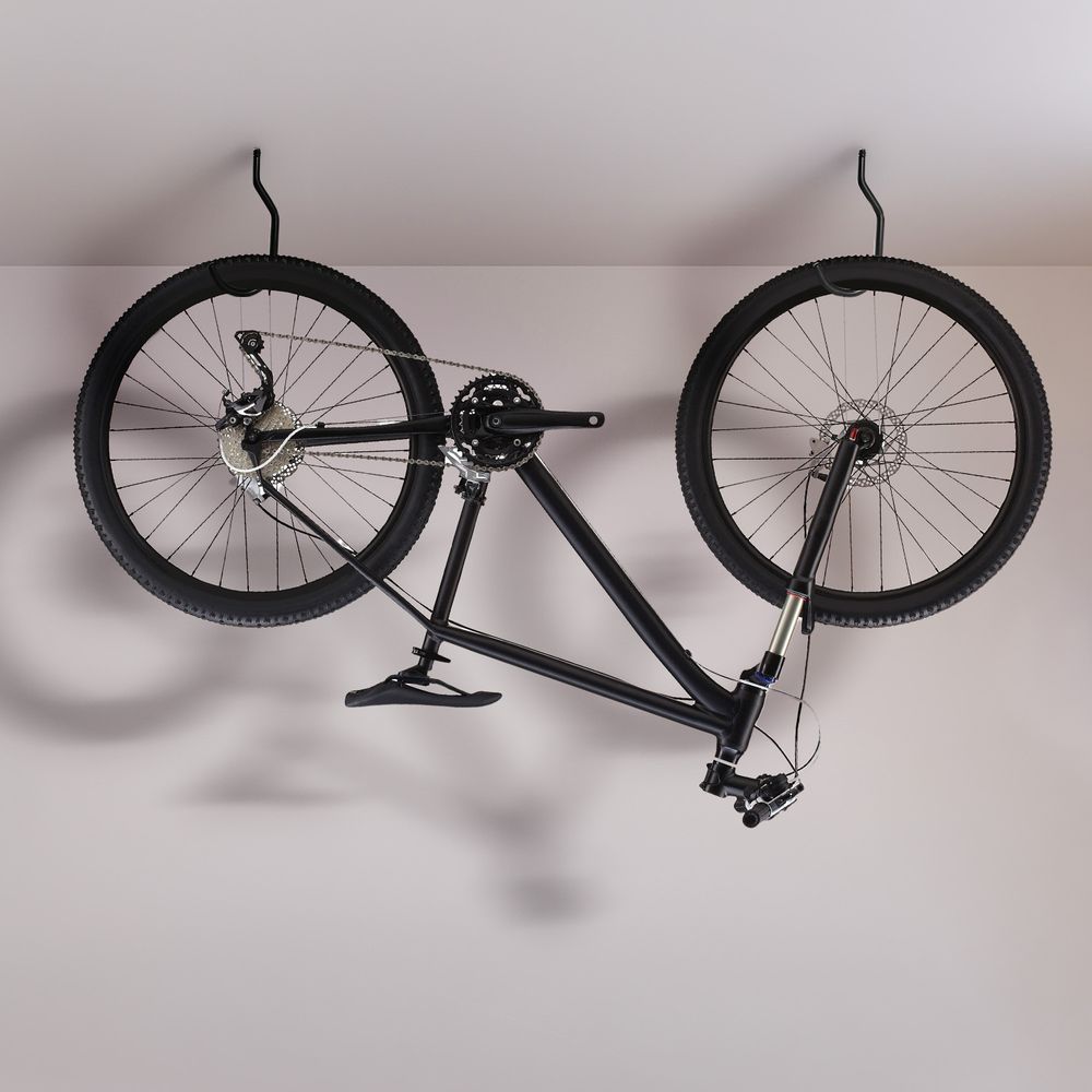 6er Set Maclean Deckenhaken für Leiter Fahrrad Gartenschlauch Stahl max. Belastung 10kg pro Griff MC-485