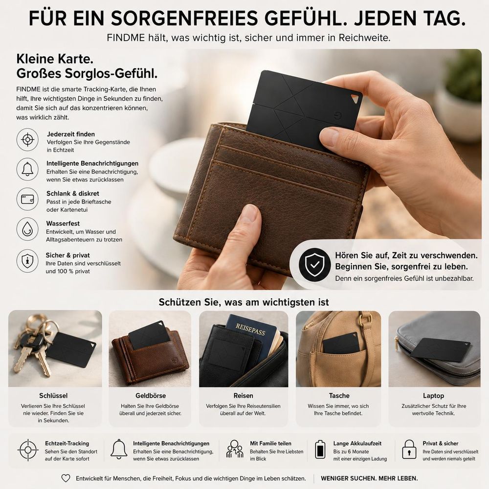 Nie wieder Wichtiges verlieren – mit dem FINDMEPRO Smart-Tracker