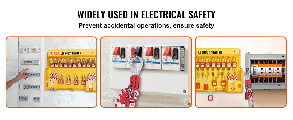 VEVOR 58 PCS Lockout-Tagout-Kits, Elektrische Sicherheit Loto-Kit Enthält Vorhängeschlösser, Lockout-Station, Haspe, Etiketten & Kabelbinder, Lockout-Tagout-Sicherheitswerkzeuge für Industrie, Elektrizität, Maschinen, 60 Pcs