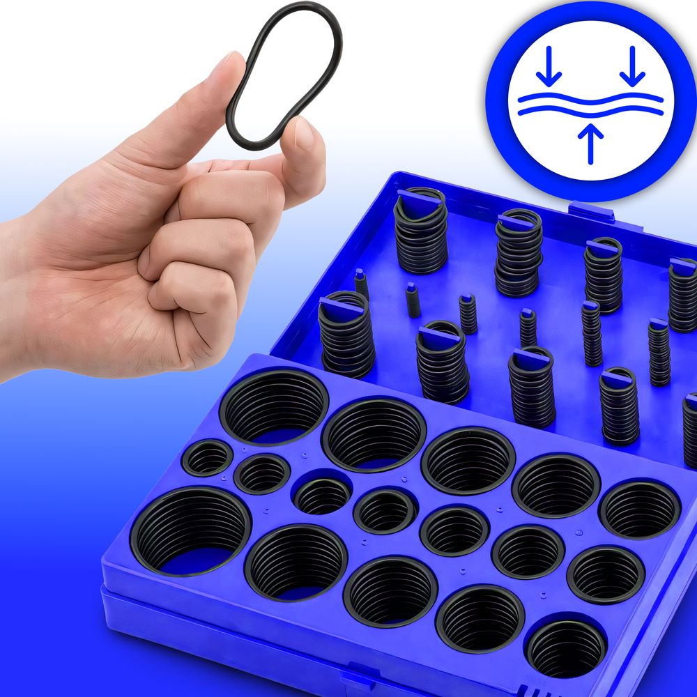 Dichtungsringe Set, O-Ring Sortiment 419-tlg, NBR Ø3-50 mm, O Ringe Dichtungsset, Gummi Dichtung Sortiment, Dichtring Retoo