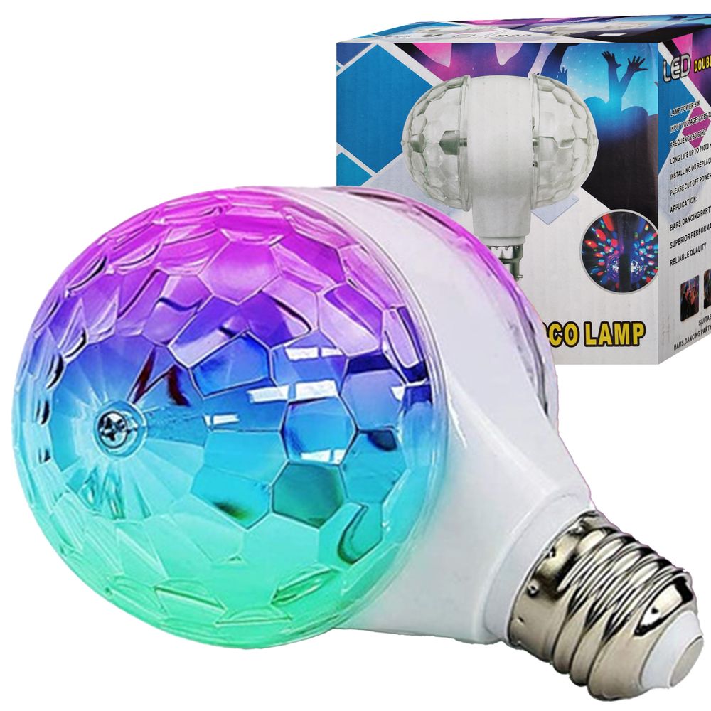 Nimomo Discokugel Licht Mit E27 Fassung | Rotierende LED-Bühnenglampe, Farbwechsel & Blinkeffekte, Für Party, Disco & Zuhause
