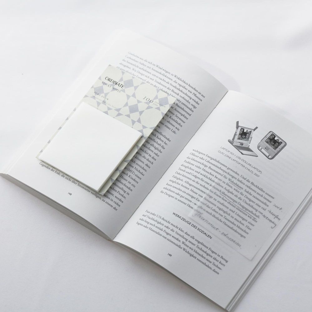 Ordinate Pure Snow Durchsichtige Transparent Sticky Notes Pastell | Bunte Haftnotizen | 75mm Farbige Notizblöcke | Notizzettel Büroartikel | 50pc