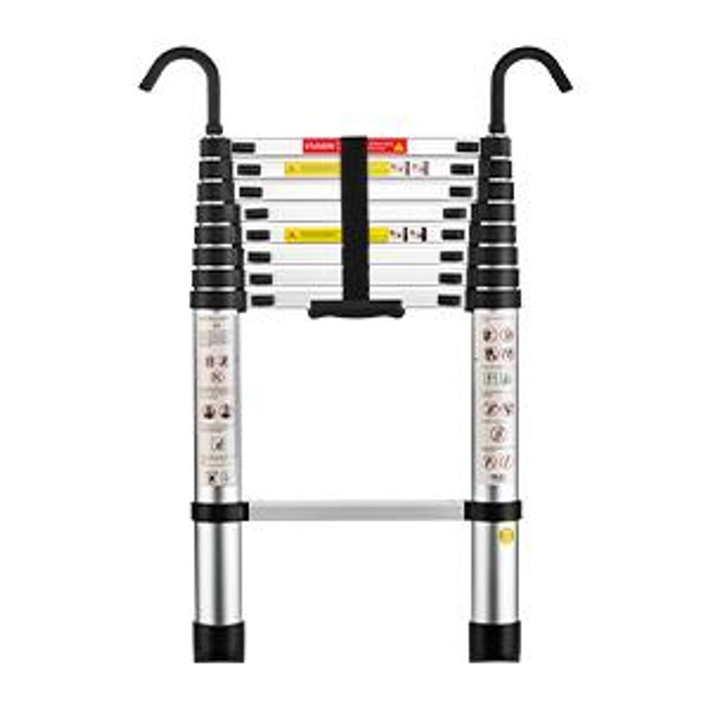 STANEW Échelle Télescopique 2,6 M en Aluminium Bricolage Pliable, Accoudoir Amovible, Extensible Unique Droite Multi-Fonction Ladder