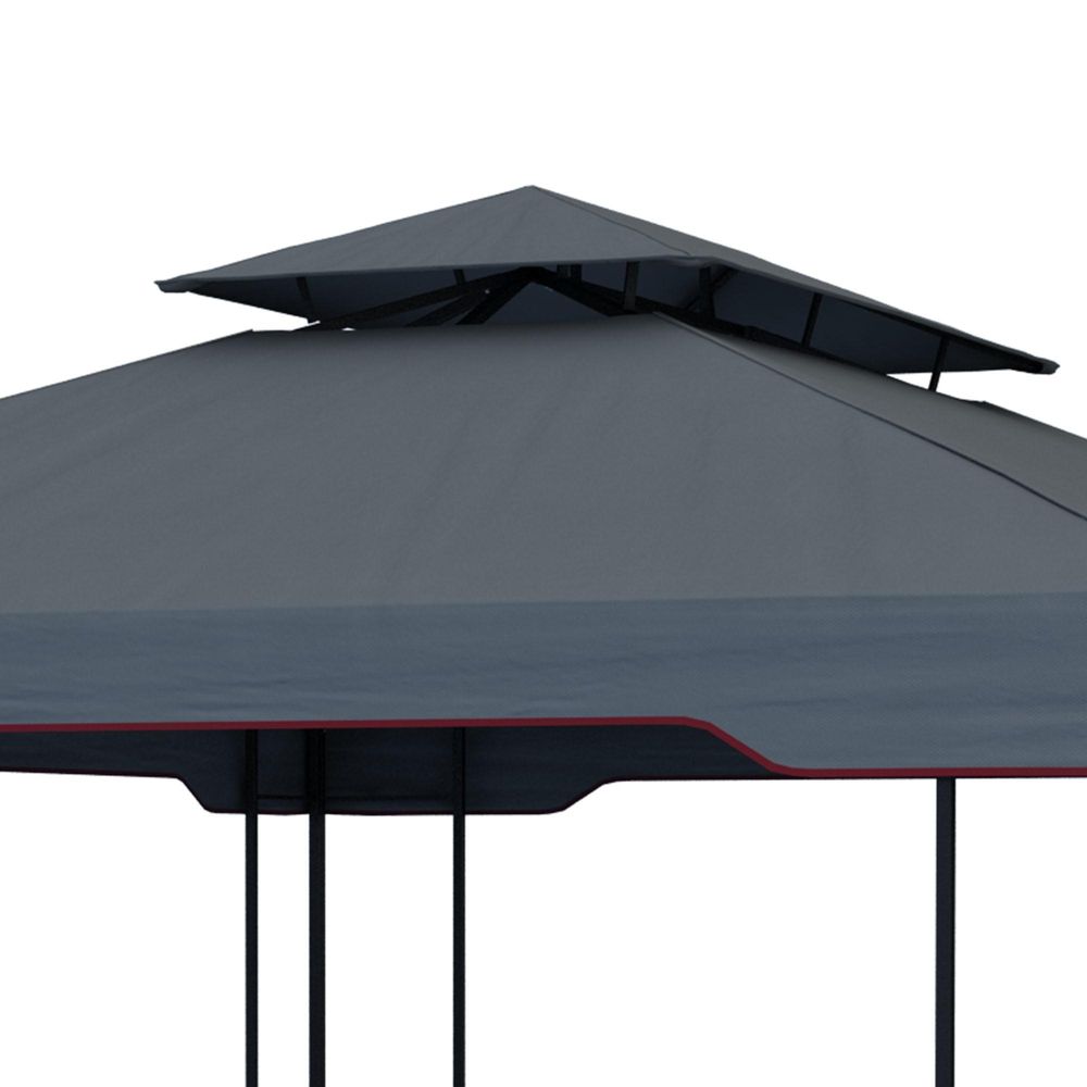 paramondo Deluxe Gartenpavillon, 4 x 3 m, beige wetterfest, UV‑Schutz 50+, doppeldach, werkzeugloser Aufbau, inkl. Spannseilen & Erdnägeln