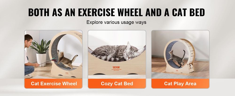 VEVOR Katzen-Laufrad, großes Katzenlaufband für Hauskatzen, 91 cm Katzen-Laufrad zum Laufen/Gehen/Trainieren, geeignet für die meisten Katzen bis zu 6 kg
